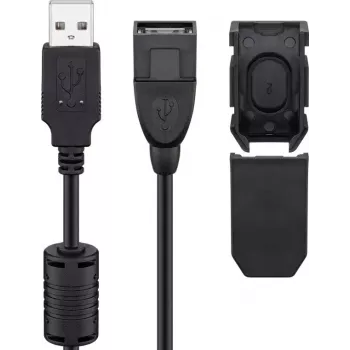 USB pagarinātāja kabelis Goobay 93284 USB 2.0 2 m Melns