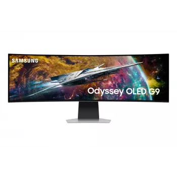 Samsung G95SC dators monitors 124.5 cm (49 colli) 5120 x 1440 pikseļi Dual QHD OLED Sudrabs