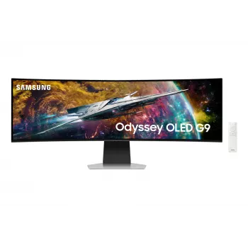 Samsung G95SC dators monitors 124.5 cm (49 colli) 5120 x 1440 pikseļi Dual QHD OLED Sudrabs
