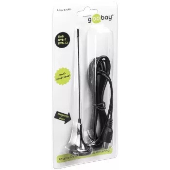 Antena Goobay pasīvā DVB-T2 (HD) Mini Magnētiskā