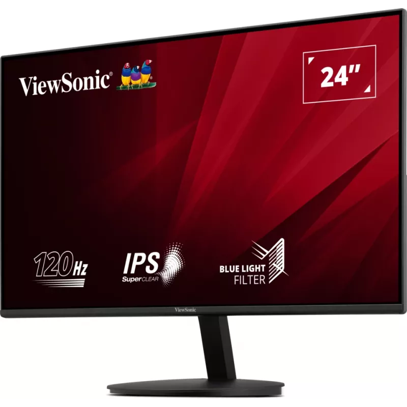 Viewsonic VA 24 inch Full HD 120Hz monitors ar HDMI un VGA, 61 cm (24 collas), 1920 x 1080 pikseļi, Full HD, LED, 5 ms, Melns