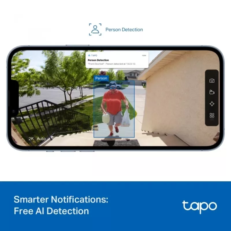 TP-Link Tapo D205 video durvju zvans 3 MP Melns
