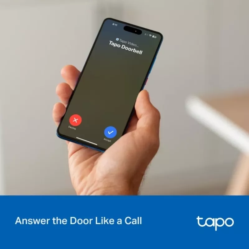 TP-Link Tapo D205 video durvju zvans 3 MP Melns