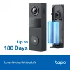 TP-Link Tapo D205 video durvju zvans 3 MP Melns