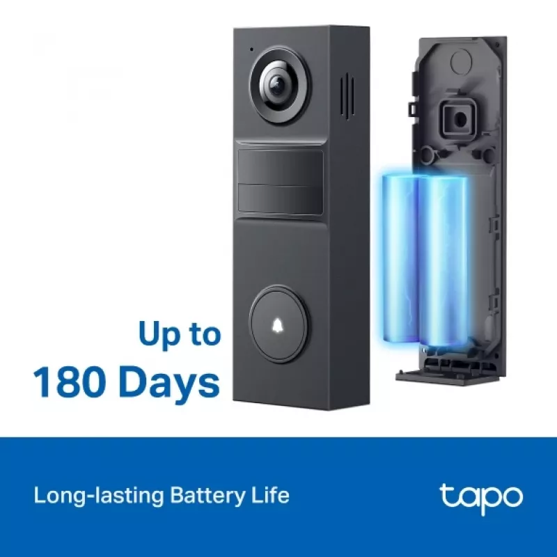 TP-Link Tapo D205 video durvju zvans 3 MP Melns