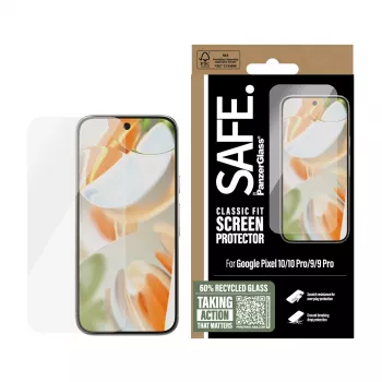 Aizsargstikls PanzerGlass SAFE. Google Pixel 10 / 10 Pro / 9 / 9 Pro - pret triecieniem un skrāpējumiem