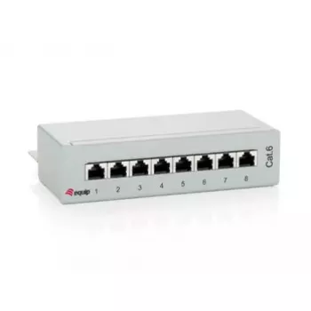 Equip 8 Portu Cat.6 Galda Sadales Panelis, Gaiši Pelēks