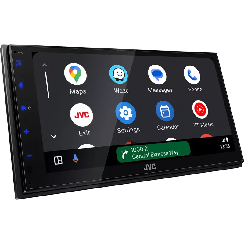 JVC KW-M695DBW dubultā DIN multivides uztvērējs automašīnai, Android Auto, Apple CarPlay, DAB+ radio, atpakaļskata kameras pieslēgums