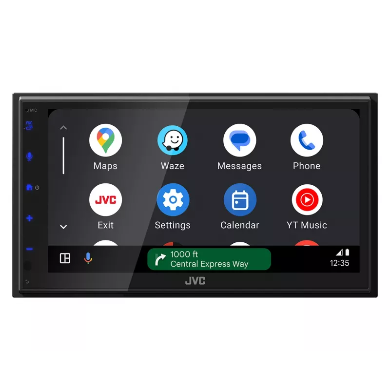 JVC KW-M695DBW dubultā DIN multivides uztvērējs automašīnai, Android Auto, Apple CarPlay, DAB+ radio, atpakaļskata kameras pieslēgums