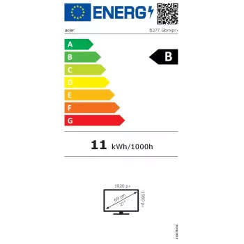 Monitors Acer Vero B7 B277Gbemiqpruzx — 27 colli (68,6 cm), 1920×1080 Full HD, IPS, 4 ms, 120 Hz, USB-C, USB centrmezgls, skaļruņi, VESA, melns