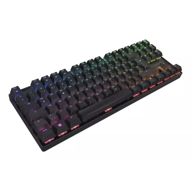 Mehāniskā spēļu tastatūra CHERRY XTRFY Cherry MX 8.2 TKL Wireless — Tenkeyless, QWERTZ, USB + RF + Bluetooth, RGB, Melna
