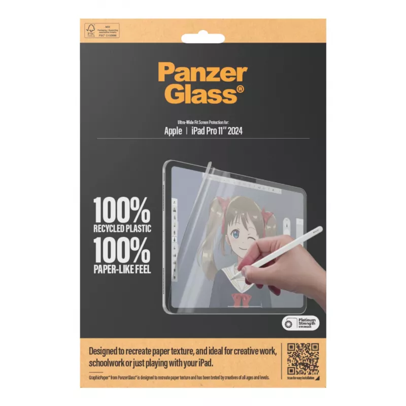 PanzerGlass ® GraphicPaper® ekrāna aizsargs iPad Pro 11'' (2024-2025) | Ultra-Wide Fit