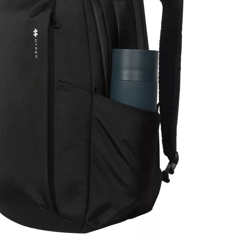 Mugursoma HYPER HyperPack HP21PBKGL klēpjdatoriem līdz 40,6 cm (16 collas) — melna, PET/Polyester