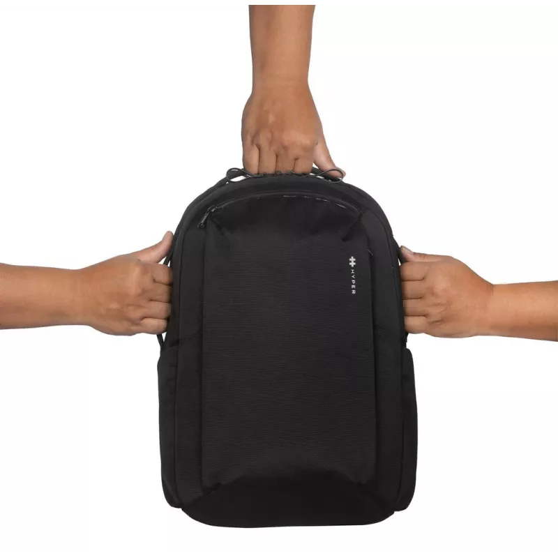 Mugursoma HYPER HyperPack HP21PBKGL klēpjdatoriem līdz 40,6 cm (16 collas) — melna, PET/Polyester