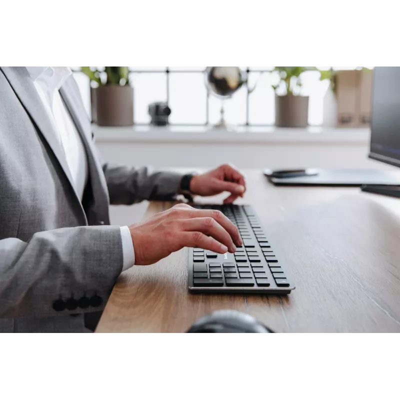 CHERRY KW X ULP tastatūra Universāla USB + RF Bezvadu + Bluetooth QWERTY US International Melna