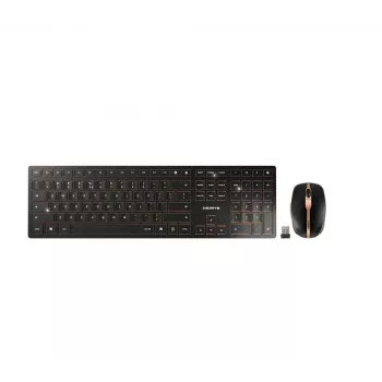 CHERRY DW 9000 SLIM bezvadu tastatūras un peles komplekts, RF + Bluetooth, QWERTY US, melns