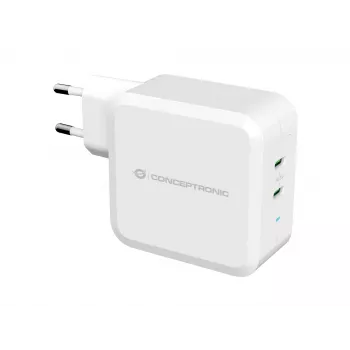 Conceptronic ALTHEA 2-Portu 100W GaN USB-C PD Lādētājs, Iekštelpām, Maiņstrāva, 5 V, 5 A, Balts
