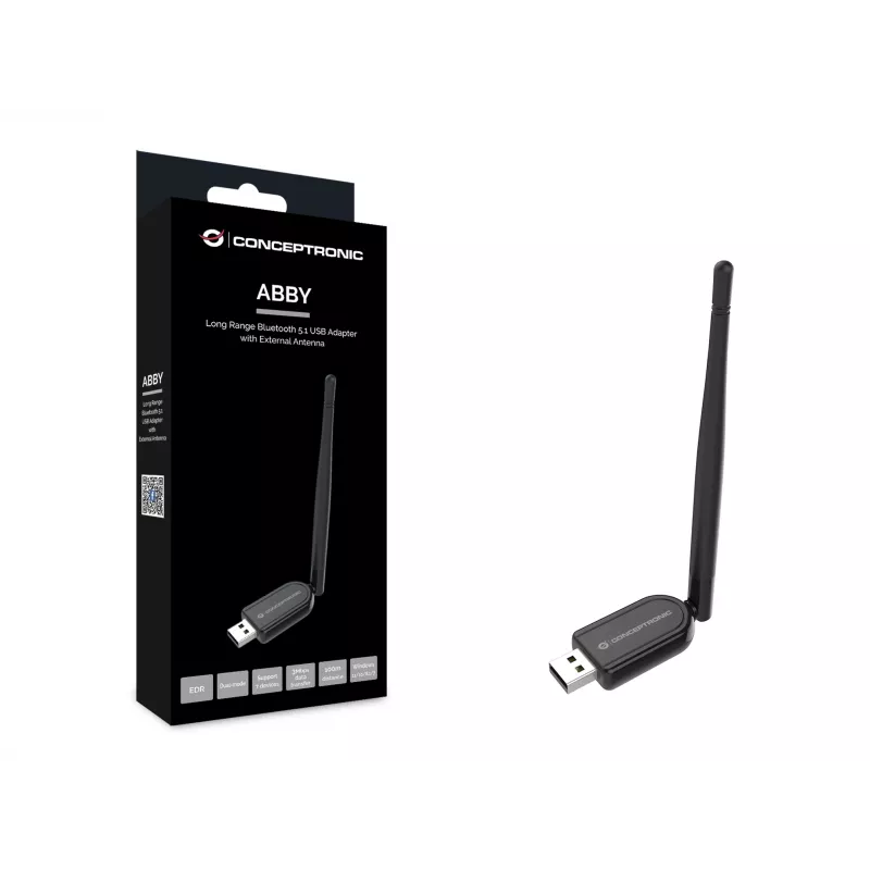 Conceptronic ABBY07B Bluetooth 5.1 USB adapteris ar ārējo antenu