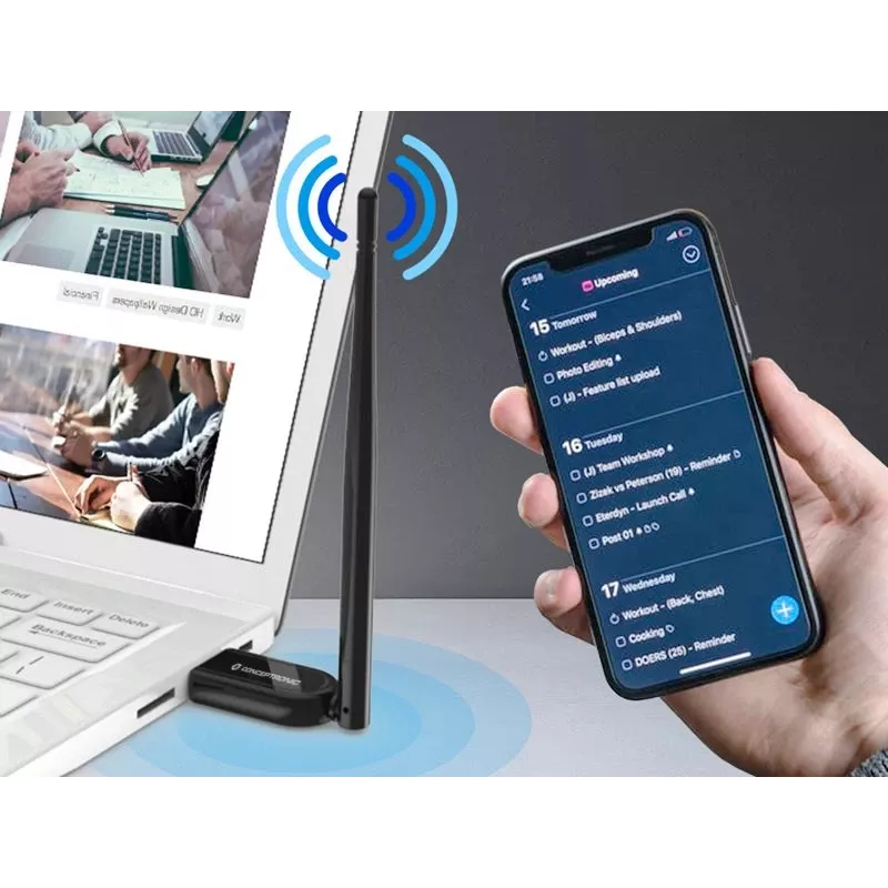 Conceptronic ABBY07B Bluetooth 5.1 USB adapteris ar ārējo antenu