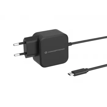 Conceptronic OZUL04BE 67W GaN USB PD lādētājs ar iebūvētu USB-C kabeli