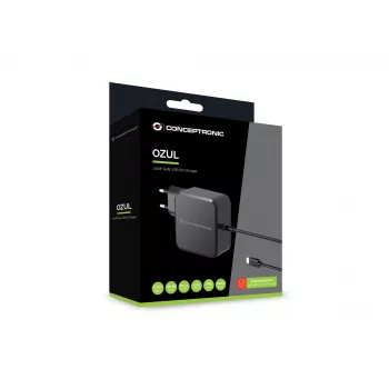 Conceptronic OZUL05BE lādētājs mobilajām ierīcēm, universāls, melns, AC, iekštelpām