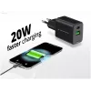 Conceptronic 2-Portu 20W GaN USB PD Lādētājs, USB-C x 1, USB-A x 1, QC 3.0, PPS