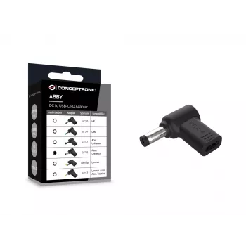 Conceptronic ABBY15PC04 DC uz USB-C adapteris, Asus/Universāls 5.5x2.5mm, 18-20V