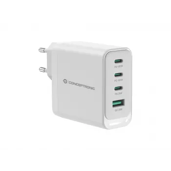 Conceptronic ALTHEA22W100 4-Portu 100W GaN USB PD Lādētājs, USB-C x 3, USB-A x 1, QC 3.0, PPS, PD 3.0