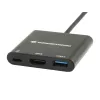 Conceptronic DONN01B USB-C dokstacija / portu replicētājs, 3-in-1, HDMI, USB 3.0, melns