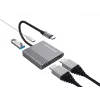 Conceptronic DONN13G 4-in-1 USB-C dokstacija ar HDMI, USB-C PD un USB 3.0, pelēka