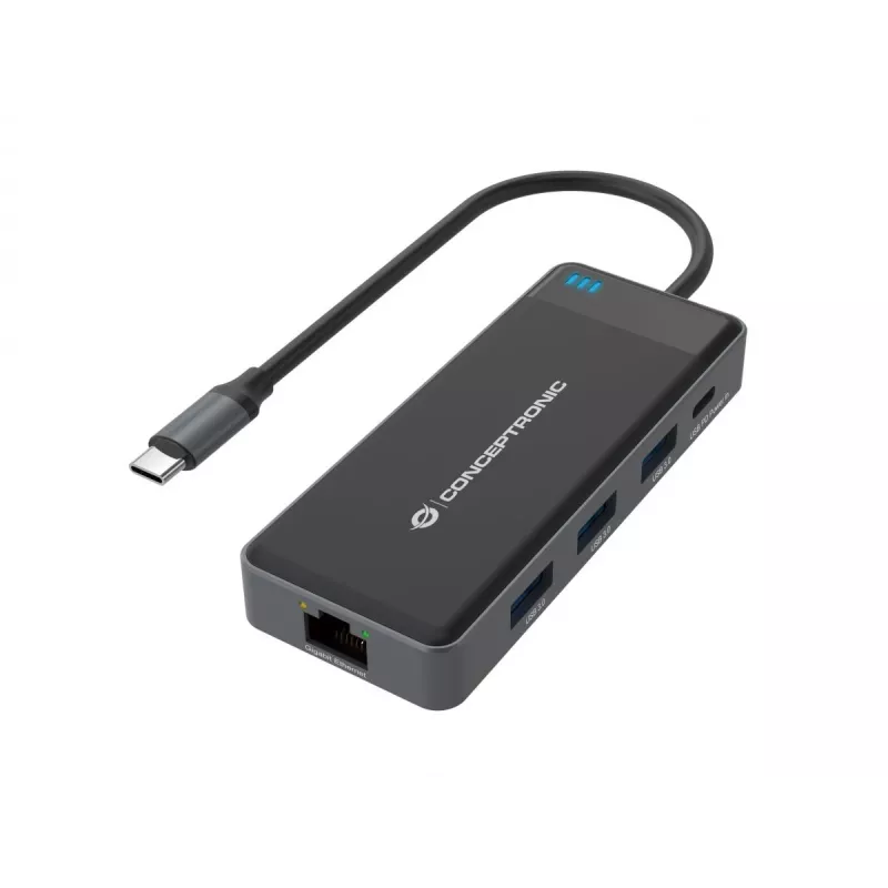 Conceptronic DONN14G dokstacija/portu replicētājs Vadu USB 3.2 Gen 1 (3.1 Gen 1) Type-C Pelēks