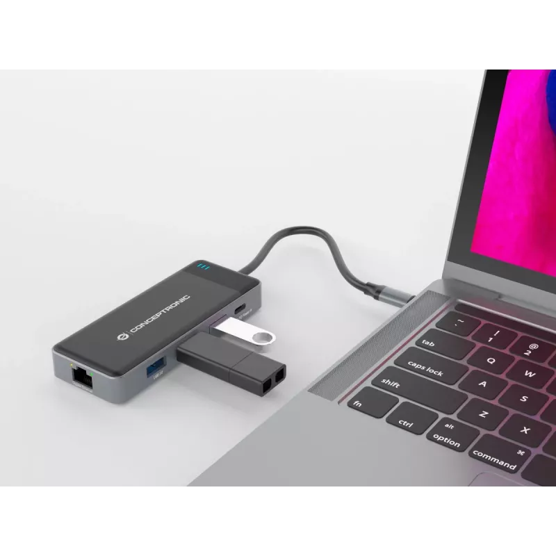 Conceptronic DONN14G dokstacija/portu replicētājs Vadu USB 3.2 Gen 1 (3.1 Gen 1) Type-C Pelēks