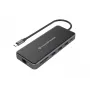 Conceptronic DONN15G 12-in-1 USB-C dokstacija, pelēka