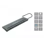 Conceptronic DONN17G 12-in-1 USB-C dokstacija — pelēka