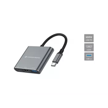 Conceptronic DONN18G 3-in-1 USB 3.2 Gen 1 Docking stacija, HDMI, USB 3.0, 100W USB PD