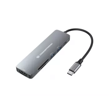 Conceptronic DONN11G 6-in-1 USB-C dokstacija, HDMI, 100W USB PD, USB 3.0, USB 2.0, SD, MicroSD