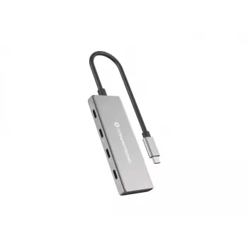 Conceptronic HUBBIES16G USB 3.2 Gen 2 Type-C centrmezgls 4 porti 10 Gbit/s pelēks