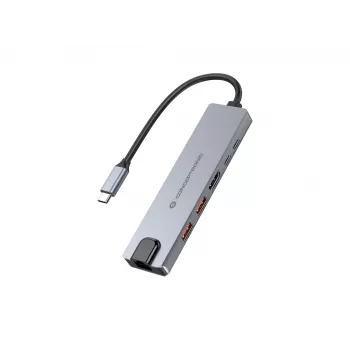 Conceptronic DONN29G 6-in-1 USB 3.2 Gen 2 Docking Station, 4K60Hz HDMI, USB-A 10Gbps x 2, USB-C 10Gbps, GbE LAN, 140W USB PD 3.1