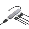 6-in-1 USB 3.2 Gen 1 Dokstacija CONCEPTRONIC DONN33G HDMI, 2×USB-A 5Gbps, 2×USB-C 5Gbps, 100W USB PD, Sudraba