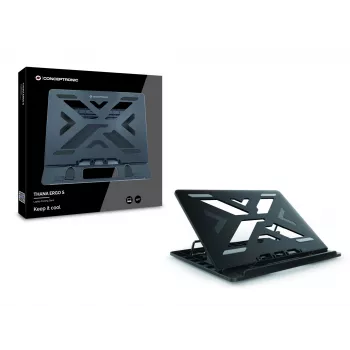 Conceptronic ERGO Laptop Cooling Stand Laptop statīvs Melns 39.6 cm (15.6 collu)