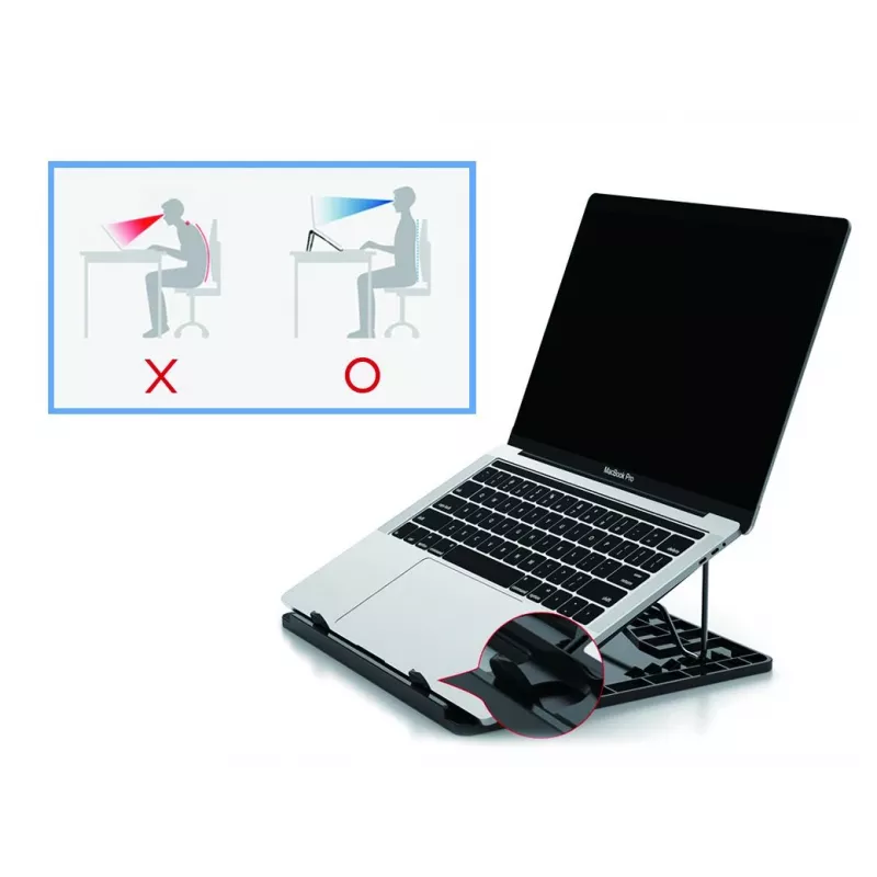 Conceptronic ERGO Laptop Cooling Stand Laptop statīvs Melns 39.6 cm (15.6 collu)