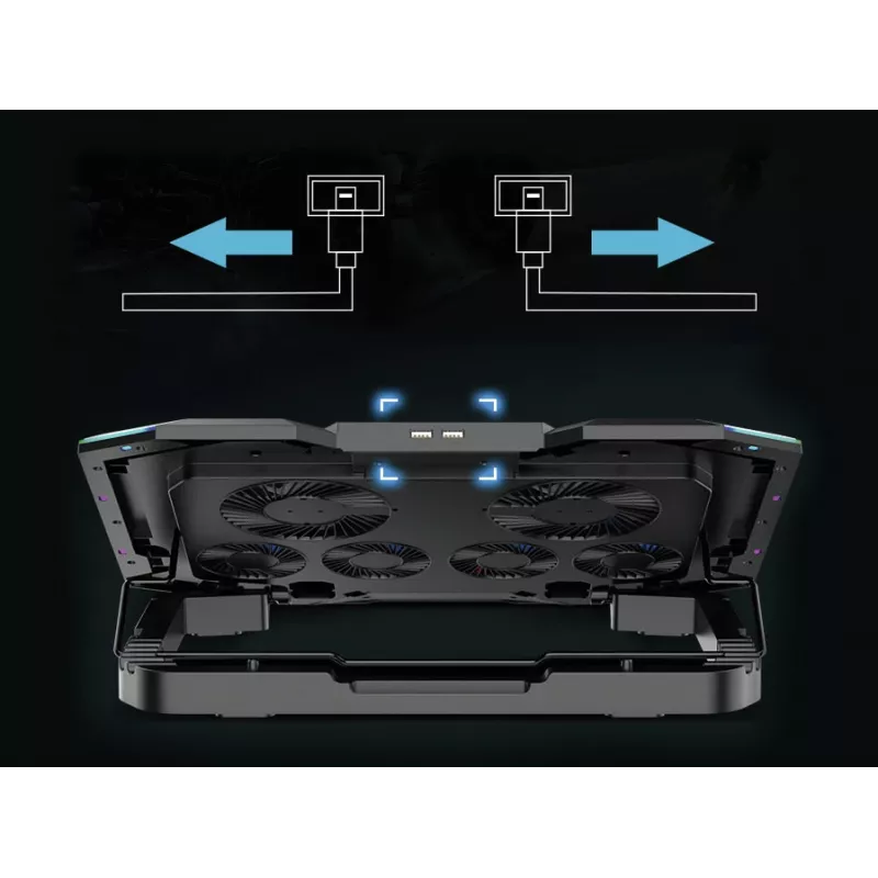 Conceptronic THYIA ERGO Gaming Laptop Dzesēšanas Statīvs, 6 Ventilatori, 43.2 cm (17 inch), RGB, Pelēks