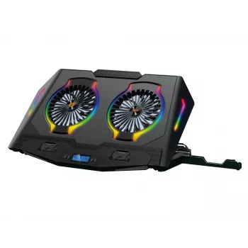Conceptronic THYIA ERGO 2-Fan Gaming Laptop Cooling Stand, 43.2 cm (17 collas), 2 ventilatori, Vadība ar pogām, Melns, Zils, Zaļš, Sarkans, Ķīna