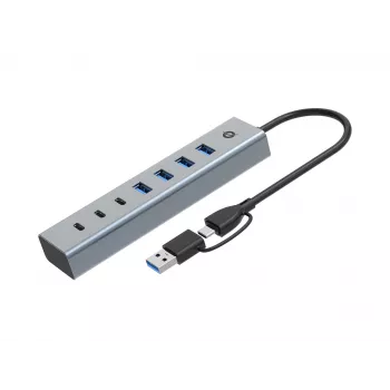 Conceptronic HUBBIES20G 7-portu USB 3.0 centrmezgls, 5Gbps, USB-C x 3, USB-A x 4