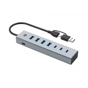 Conceptronic HUBBIES20G 7-portu USB 3.0 centrmezgls, 5Gbps, USB-C x 3, USB-A x 4