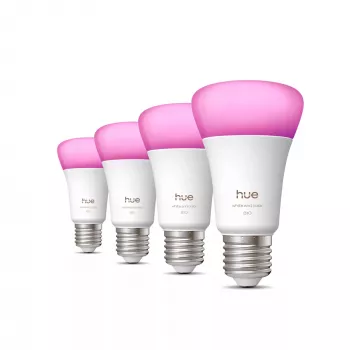 Philips A60 E27 viedā spuldze, Bluetooth/Zigbee, 6 W, 810 lm, balta, 4 iepakojumā
