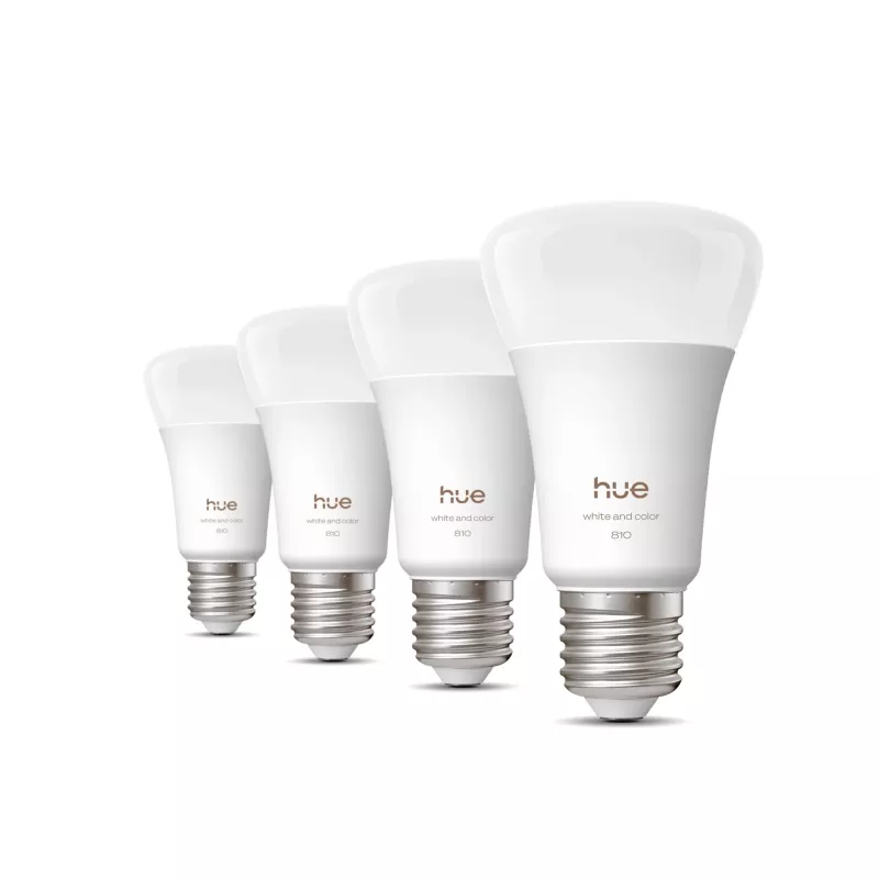 Philips Hue White and Color Ambiance A60 E27 viedās spuldzes, 810 lm, 4 gab.