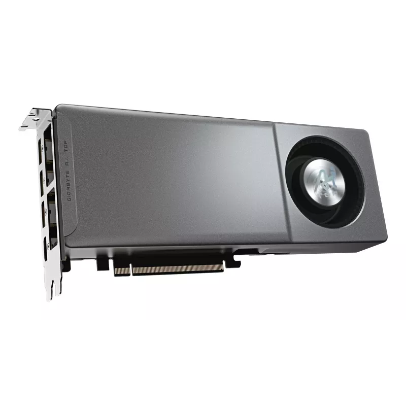 GIGABYTE Radeon AI PRO R9700 AI TOP 32G grafiskā karte - 32GB GDDR6, 256 bitu, PCI-E 5.0, 2920MHz kodola pulkstenis, 3 x DP, 1 x HDMI, GV-R9700AI TOP-32GD