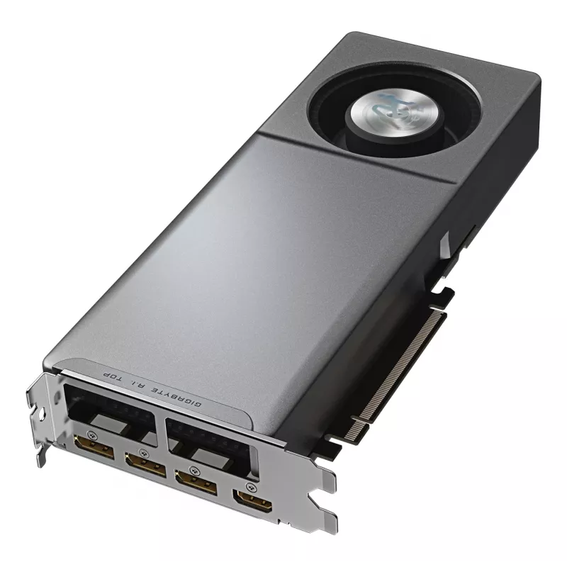 GIGABYTE Radeon AI PRO R9700 AI TOP 32G grafiskā karte - 32GB GDDR6, 256 bitu, PCI-E 5.0, 2920MHz kodola pulkstenis, 3 x DP, 1 x HDMI, GV-R9700AI TOP-32GD
