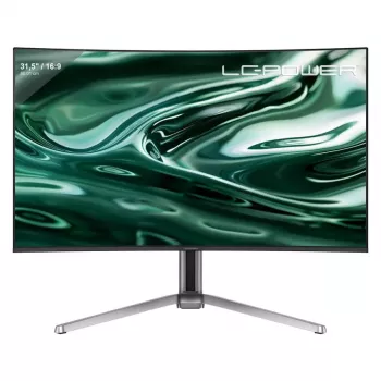 LC-Power LC-M32UCO 31.5 collu izliekts QD-OLED monitors, 4K Ultra HD, 3840×2160, 0.03 ms, 450 cd/m², USB centrmezgls, skaļruņi, VESA, augstuma regulēšana
